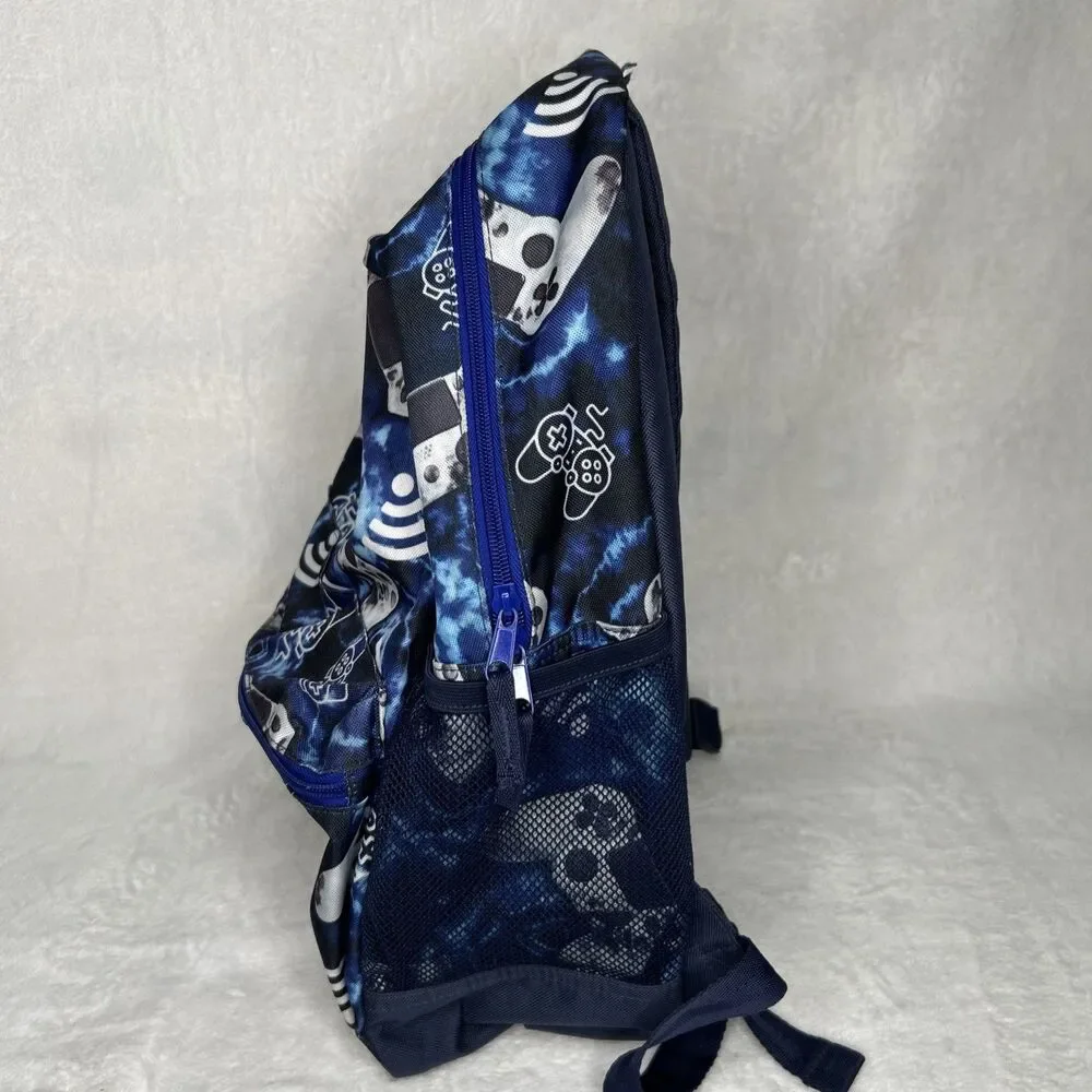 Childrens Place Backpack Kids Multicolor School Bag Pockets Zip Blue Gaming